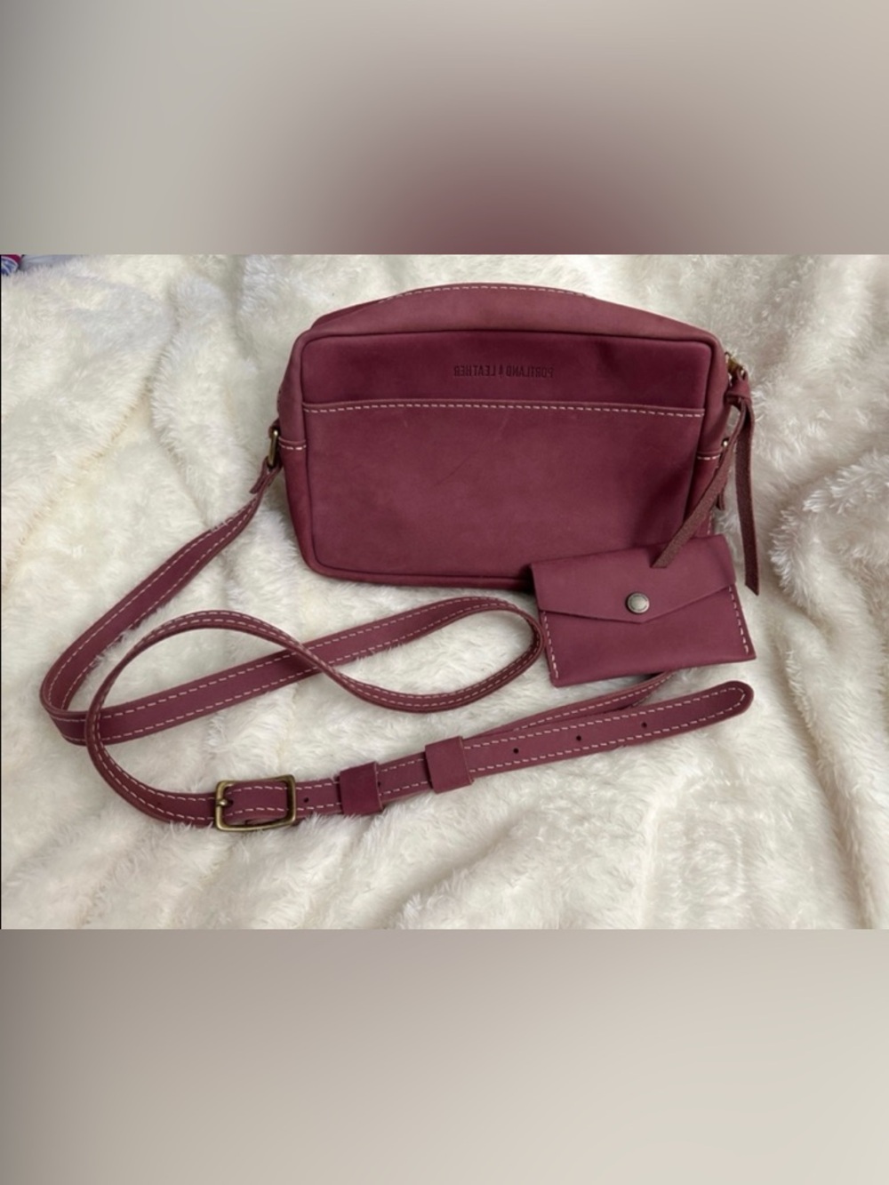Portland Leather Goods Crossbody Bag in FOXGLOVE